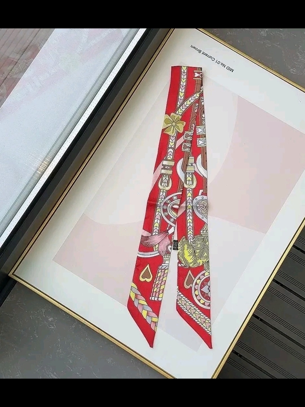 Silky-Inspired Red Patterned Scarf